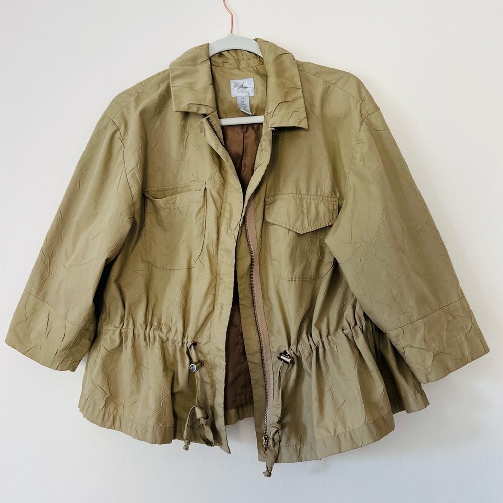 Irina Shabayeva for INC Drawstring Waist Tan lightweight Jacket - Picture 5 of 8